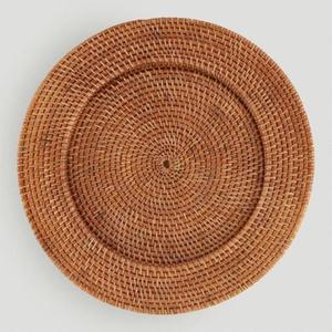 Chocolate Color Rustic Rattan Charger <b>Plate</b> 33inch Handicraft Vietnam Decoration Hotel Home Kitchen Best Price for Wholesale - Product Image 4