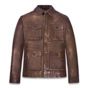 Hot-selling Woven Women's Leather <b>Jackets</b> Vintage <b>Mandarin</b> <b>Collar</b> New Style <b>Jackets</b> For Sale In Wholesale High Quality - Product Image 6