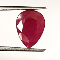 Pierre précieuse naturelle en rubis africain de 4,65 carats, taille poire, facettée, non montée