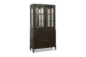 Modern Wood Sideboard <b>Cabinet</b> with Glass Doors and Storage for Dining Room Furniture - Product Image 1