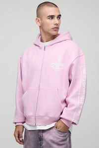 Sudadera con capucha para hombre con cremallera completa, 100% algodón, gruesa, ecológica, forro polar de invierno, transpirable, con bordado personalizado - Product Image 4