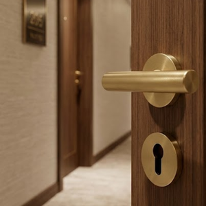 Ensemble de poignées de porte modernes en laiton massif HS 1054 |   Conception de levier haut de gamme |   Options de finition CRUM PVD Or et Or Rose PVD - Product Image 5