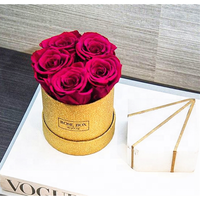 Boîte à fleurs cylindrique au design tendance, en carton ondulé bronzé fait main pour bouquets de fleurs, avec support de logo personnalisé, simple