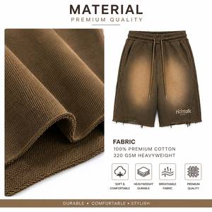 Pantalones Cortos Deportivos Casuales para Hombre, con Cintura Elástica y Cordón Ajustable, con Bajo Desgastado, para Verano - Product Image 6