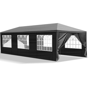 Carpa Negra para Bodas y Fiestas al Aire Libre de 10' x 30' con 8 Paredes Laterales Removibles y Toldo Impermeable para Bodas y Reuniones en Patios - Product Image 3