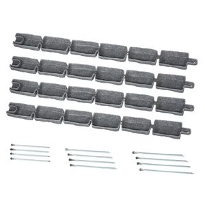 Borde de Jardín Flexible de Imitación Piedra Realista de 46.4 x 2.2, Borde de Jardín Tipo Ladrillo con Púas de Anclaje para Césped y Terraza - Product Image 1