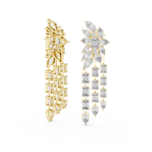 Candelabros ROYAL CASCADE con diamantes cultivados en laboratorio, engastados en oro blanco de 18 quilates, para compromiso, boda, regalo de San Valentín, uso diario. - Product Image 6
