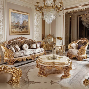 Ensemble de canapés traditionnels de luxe en teck massif artisanal Virelora, meubles élégants pour salon, mobilier d'intérieur haut de gamme - Product Image 1