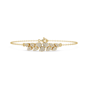 Pulsera de Diamantes Cultivados en Laboratorio con Diseño Floral en Tono Dorado, Hecha a Mano en Plata de Ley 925 para Mujer - Product Image 3