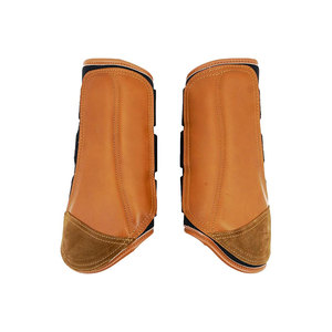 Botas de Cuero para Cepillado de Caballos, Color Bronceado, Protectores de Patas para Uso Ecuestre - Product Image 1