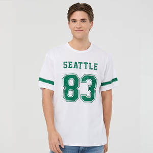 เสื้อยืดแขนสั้นสีขาวสำหรับผู้ชายพิมพ์ลายซีแอตเทิล 83 คอกลมทรงปกติผ้าฝ้ายเจอร์ซีย์เสื้อลำลอง - Product Image 6