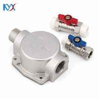 Kit de 4 vannes à boisseau sphérique droites en laiton PPR, avec filtre à eau et filtre à gaz, pour chaudière murale à gaz, pièces de plomberie de chauffage