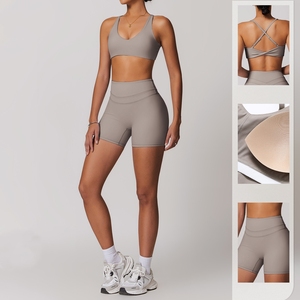 Conjuntos de Yoga para Mujer al por Mayor con Logotipo Personalizado, Spandex/Nylon Ecológico de Secado Rápido, Ropa Deportiva para Gimnasio, Entrenamiento, Fitness, 2 Conjuntos - Product Image 5