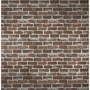 Papier peint vintage imitation brique marron 45 cm x 5 m auto-adhésif, pelable et repositionnable, revêtement mural 3D amovible - Product Image 1