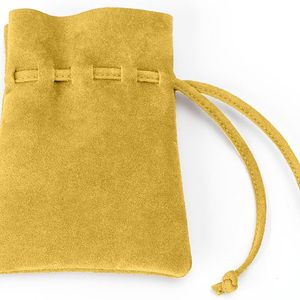 Sac à cordon en cuir véritable de qualité supérieure pour le rangement des dés, avec 8 compartiments intérieurs pour dés, doublure en velours doux - Product Image 6