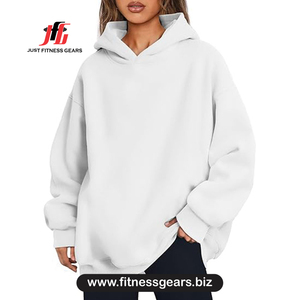 Sudadera Extra Grande para Mujer, Color Sólido, Tejido de Algodón, Manga Larga, Transpirable, para Otoño - Product Image 1
