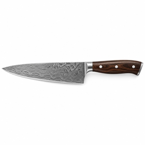 Cuchillo de Chef de Acero de Damasco Hecho a Mano de Grado Profesional con Mango de Madera, Filo Afilado como una Navaja, Opciones Personalizables, Acero de Damasco OEM - Product Image 6
