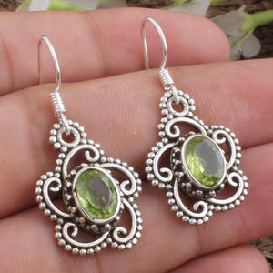 Boucles d'oreilles en péridot vert naturel, pierre de naissance d'août, bijoux fins pour femmes, cadeau d'anniversaire, pierre précieuse certifiée - Product Image 3