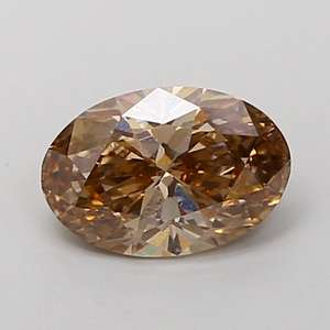 Diamante Ovalado de 1.07ct, Color Marrón Fantasía, Cultivado en Laboratorio, VS1 |   Diamante Ovalado de Laboratorio Certificado por IGI |   Anillo de Diamantes Sueltos Color Marrón Champán - Product Image 1