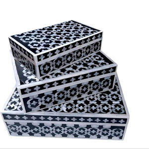 Caja de Joyería Decorativa Hecha a Mano con Diseño Marroquí de Flor de Amor con Incrustaciones de Hueso Ecológica, Decoración para Mesa del Hogar, Año Nuevo - Product Image 1