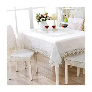 Nappe en coton brodée de dentelle florale personnalisée, blanche, OEM ODM, faible MOQ, vente en gros - Product Image 4