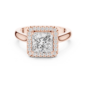 แหวนแต่งงานแบบคลาสสิก แหวนวันครบรอบแต่งงาน แหวนเพชรทรงเฮโล 2 กะรัต E VS1 เพชรเจียระไนทรงปรินเซส เพชรเลี้ยงในห้องปฏิบัติการ แหวนทองคำแท้ 14K - Product Image 5