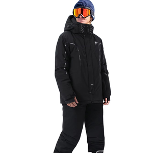 Veste de ski imperméable pour femme, à capuche, isolée synthétiquement, noire, rembourrée en coton PP, fermeture éclair, pour la neige - Product Image 1