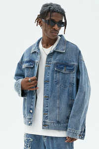 Veste en jean indigo foncé de qualité supérieure |   Vêtements d'extérieur en jean classiques pour hommes minimalistes - Product Image 5