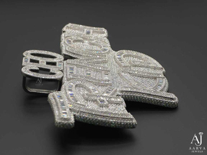 Approvisionnement direct d'usine AARVA JEWELS Pendentif en moissanite Argent sterling 925 plaqué or Style hip-hop Bijoux fins unisexes - Product Image 3