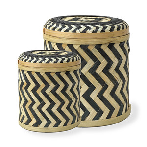 Caja ecológica para repostería con tapa de bambú premium, cesta de almacenamiento hecha a mano. - Product Image 1