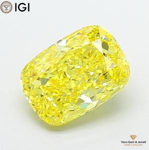 Diamant de laboratoire CVD de qualité supérieure, taille coussin, certifié IGI, clarté VS1, couleur jaune vif fantaisie, 4,01 carats, pour bijoux exquis - Product Image 1