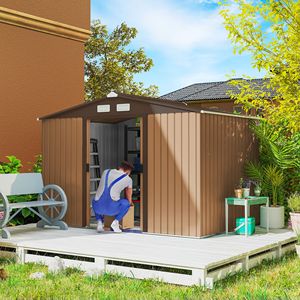 Grande Casetta da Giardino Moderna in PVC Effetto Legno Impermeabile - Ecologica - Product Image 1