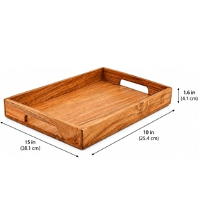 Handcrafted Polished Wooden Serving Tray for Home <b>Kitchen</b> Restaurant Hotel Cafe Dining Accessories Wholesale Export Manufacturer - Product Image 1