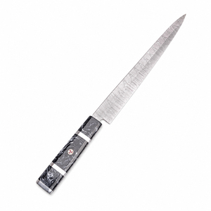 Couteau de chef Burraq personnalisé fait main en acier carbone NEUF, lame de 8 pouces, épaisseur de 3,0 mm, manche en bois pour la cuisine - Product Image 4