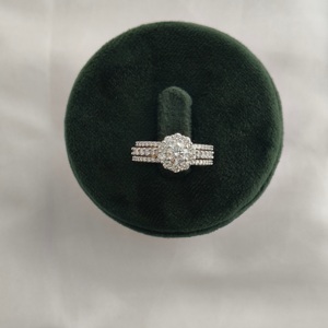 Namivaa – bague de fiançailles en or rose 18 carats avec halo de zircon pour femmes, triple bande, style vintage, bijoux fins pour mariage et promesse - Product Image 5