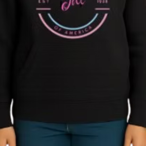 Sudadera con Capucha Negra para Niñas con Estampado Familiar, Sudadera Informal de Manga Larga, Prenda Cómoda para el Día a Día - Product Image 6