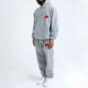 Wholesale Custom Chenille Embroidery Tracksuit for Men Best Quality SweatSuits Chenille <b>Patches</b> Tracksuits - Product Image 1