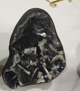 Chelcidony Apophylite natural con Steelbite Geode Cluster Minerals Pcs de India Standing Piece - Product Image 3