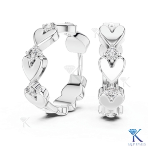 Pendientes de Aro con Motivo de Corazón de Diamante CVD Cultivado en Laboratorio, Oro Sólido de 14K y 18K, Joyería Fina para Mujer, Fabricante de Joyería para Bodas - Product Image 5