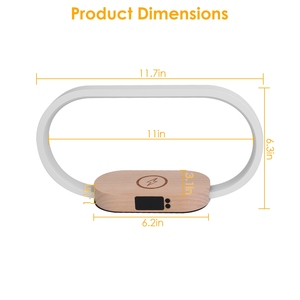 1 Set lampada da scrivania a LED dimmerabile Touch Control comodino lampada da lettura con comodino di ricarica Wireless orologio di ricarica - Product Image 2