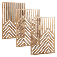 Arte de Pared Colgante Hecho a Mano con Madera Reciclada de Diseño Geométrico Moderno, Decoración Ecológica para Cumpleaños, para Sala de Estar y Oficina