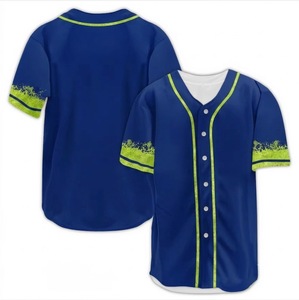 เสื้อเบสบอลสำหรับผู้ชาย/ผู้หญิง แบบติดกระดุม แขนสั้น ชุดทีม - Product Image 1