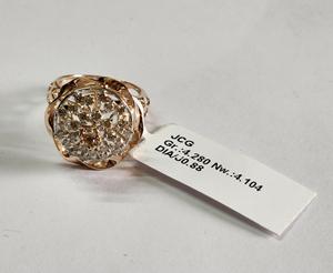 Elegant Ladies <b>Cocktail</b> Rose <b>Gold</b> Rhodium Plated 14 Karat <b>Gold</b> Diamond <b>Rings</b> Design Stylish IGI Certified 0.88ct Brilliant Cut - Product Image 2