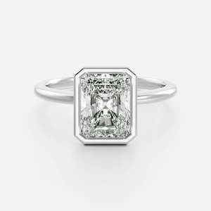 Anillo Solitario Elegante con Diamante Cultivado en Laboratorio, Corte Radiante, Oro Amarillo, Rosa y Blanco de 14K, Anillo de Compromiso de Lujo, Certificado IGI, Personalizable - Product Image 6