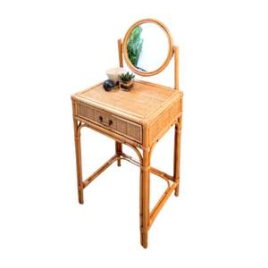 Mesas de tocador de mimbre y ratán con espejo, venta al por mayor, suministro a granel, gran cantidad, OEM, ODM, tamaño personalizable, precios económicos - Product Image 1