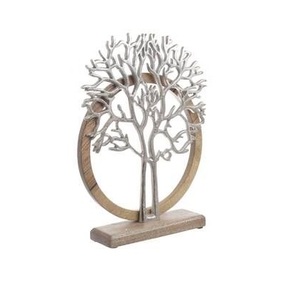 Centro de Mesa Navideño de Aluminio Premium y Madera Natural para Decoración Festiva en Vestíbulos de Hoteles y Restaurantes - Product Image 2