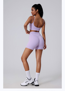 Conjunto Deportivo de Yoga de 2 Piezas para Mujer, Tela Suave y Ligera, Cintura Alta, Color Sólido, Elástico, para Fitness y Entrenamiento - Product Image 3