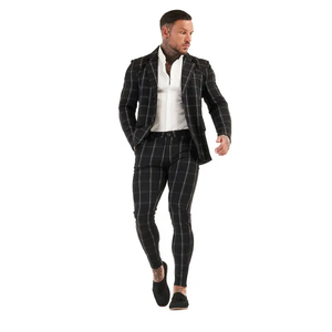 Black Solid Custom Tailored Wedding Suit Men Slim Fit Wool Blend Formal <b>Blazer</b> Luxury High Quality Wholesale Men’s Suits <b>Sets</b> - Product Image 1