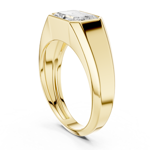 Round Brilliant Cut Lab Grown Diamond <b>Ring</b> <b>Men</b> 10K 14K Gold Plated Luxury Engagement Wedding Band IGI Certified Synthetic Stone - Product Image 6