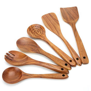 Utensilios de cocina de madera al mejor precio, accesorios de cocina de madera de primera calidad, espátula natural para freír - Product Image 1